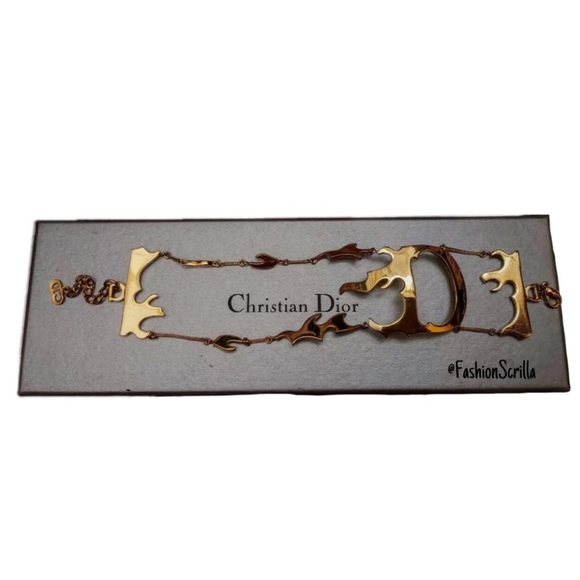 Vintage Christian Dior Flaming โDโ Logo runway XL Logo Bracelet by John Galliano - Picture 13 of 16
